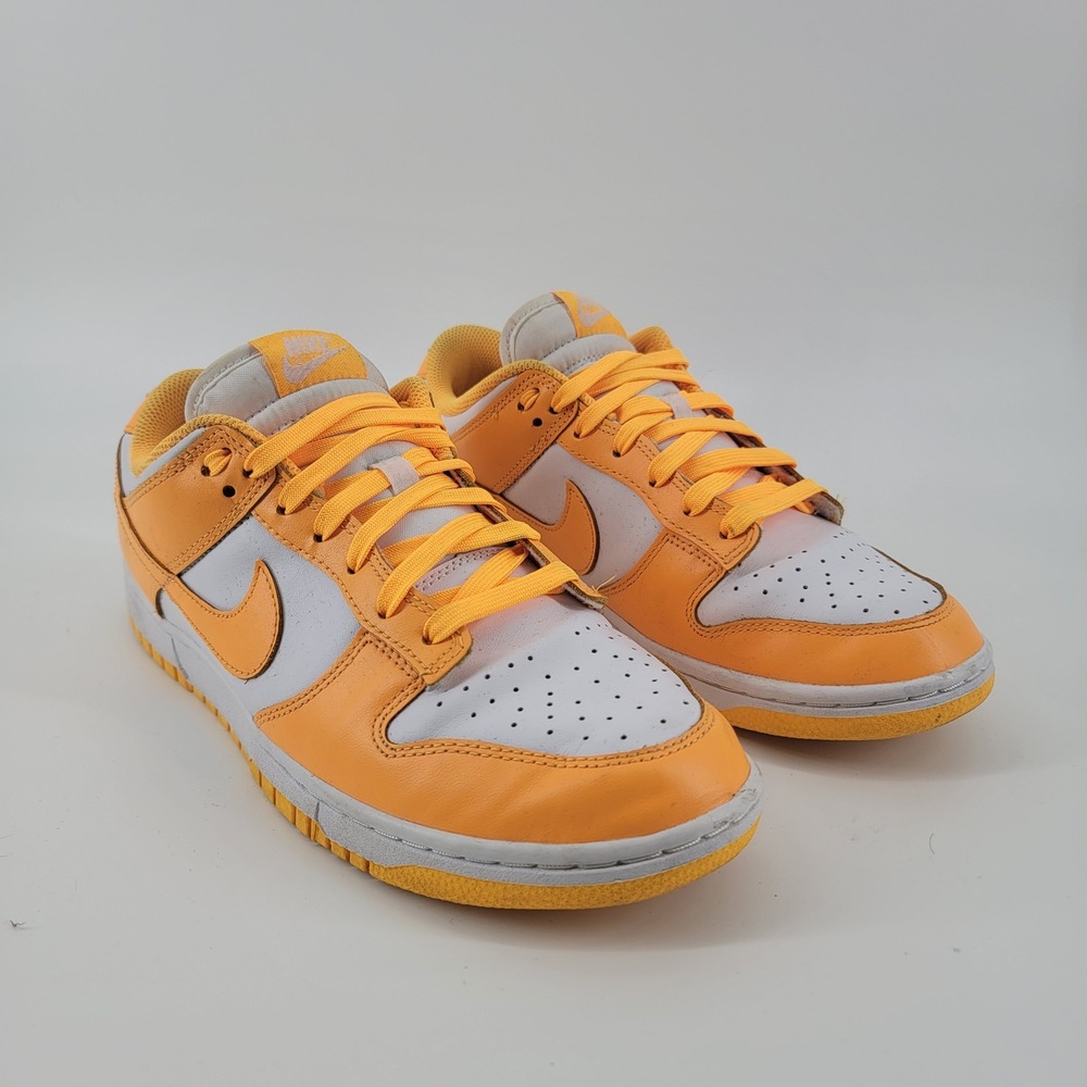 Nike Dunk Low Women 9.5 Laser Orange White DD1503-800 Retro Leather Sneakers